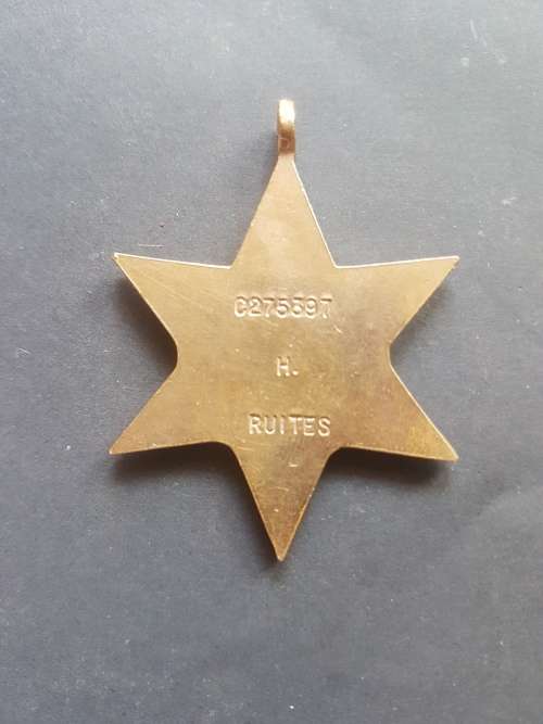 WW2 MEDAL TO H RUITES.