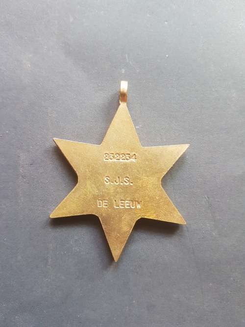 WW2 MEDAL TO SJS DE LEEUW