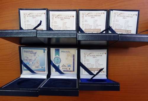 7 Empty Silver R1 Boxes From SA Mint with Coa
