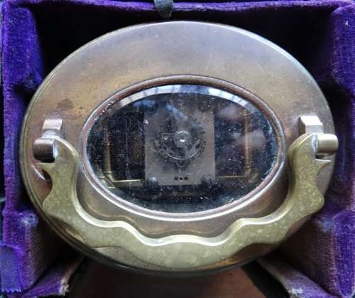 A cased travel clock, France, ca 1900. No Key untested