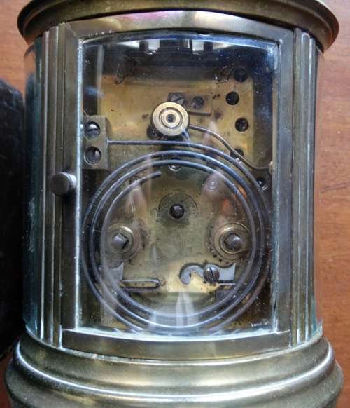 A cased travel clock, France, ca 1900. No Key untested