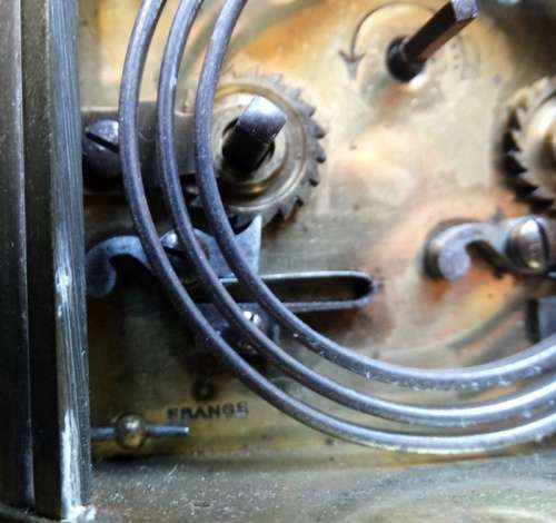 A cased travel clock, France, ca 1900. No Key untested