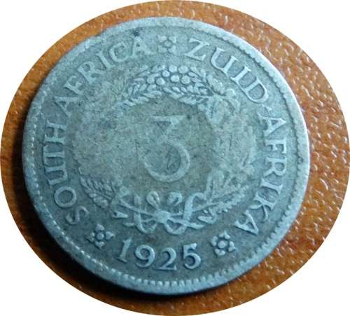 1925 South African Tickey Three Pence