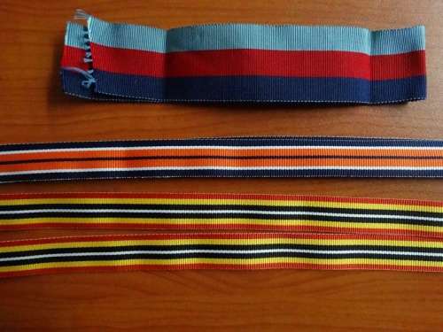 Two Miniature Bushwar Medal Ribbon and WW 2 Ribbon. Average 80cm on Miniature ribbon