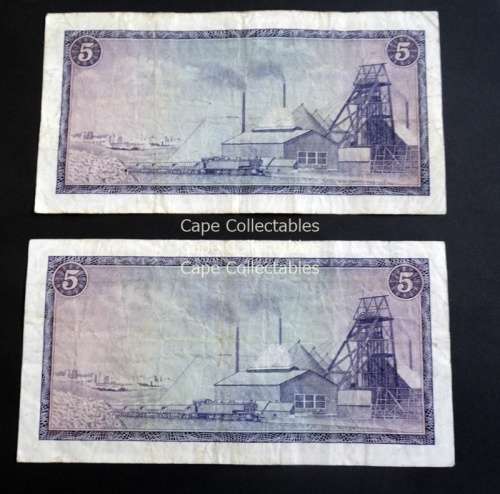 TW  de Jongh Five Rand Notes