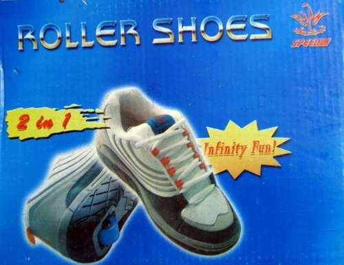 2 in 1 Wheelie Shoes Color Grey/Black. Fits 5 -7 year old Size 13