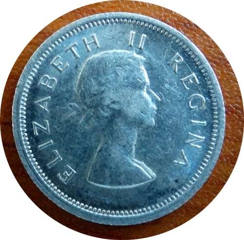 1957 South African Sixpence Mintage: 3 289 500