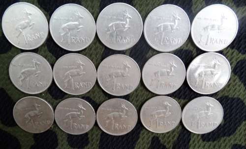 15 Various dates South African Nickle One Rand Coins