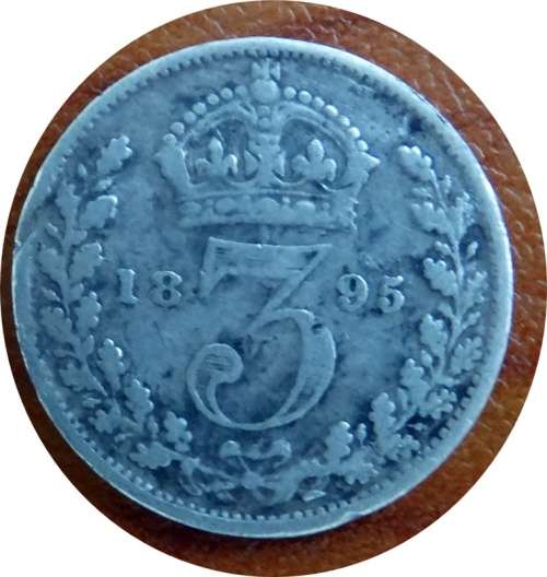 British UK 1895 Three pence