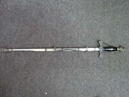 1890-1920 ANTIQUE KNIGHTS TEMPLAR MASONIC CEREMONIAL SWORD WITH SCABBARD