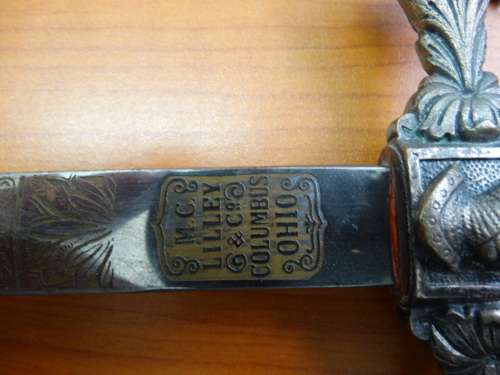 1890-1920 ANTIQUE KNIGHTS TEMPLAR MASONIC CEREMONIAL SWORD WITH SCABBARD