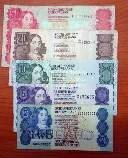 GPC de Kock Set R2 to R50 Banknotes (C)