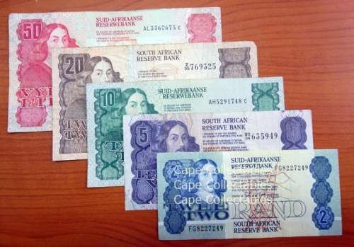 GPC de Kock  3rd Issue A/E  R2 to R50 Banknotes (A)