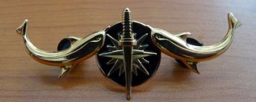 SA Navy Submariners Gilding  Metal and Enamel Breast Badge. Full Size Type B