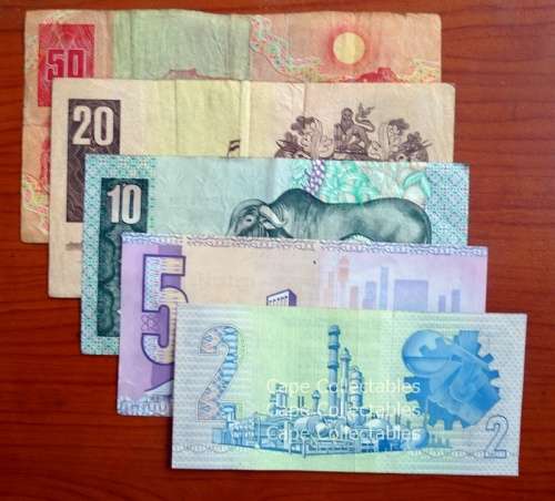 Chris Stals Set R2 to R50 Banknotes incl. Difficult R2