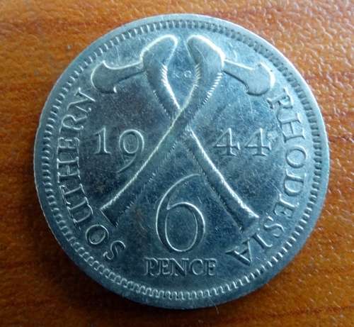 1944 Southern Rhodesia Six Pence