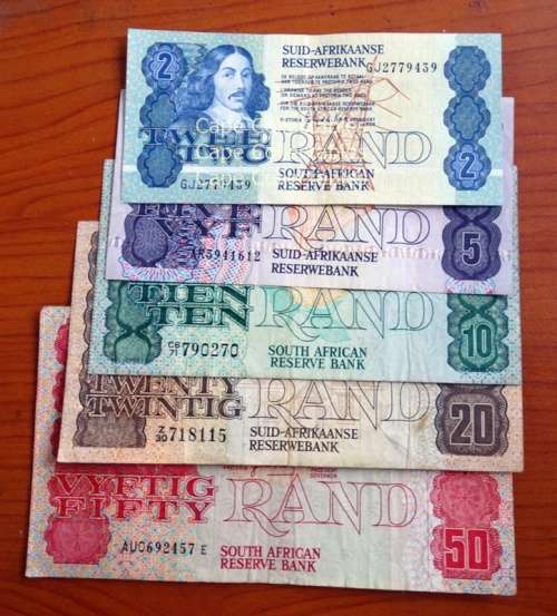 G de Kock Set of Banknotes R2 to R50