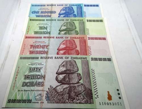 Zimbabwe 10 Trillion to 100 Trillion Banknotes ( Mint State )