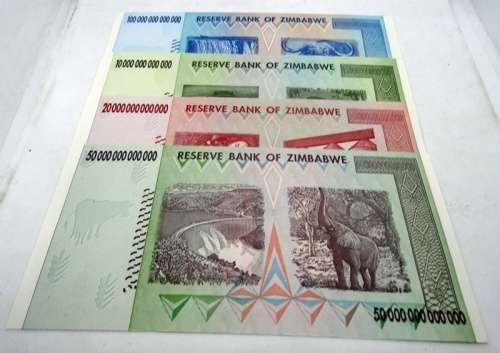Zimbabwe 10 Trillion to 100 Trillion Banknotes ( Mint State )