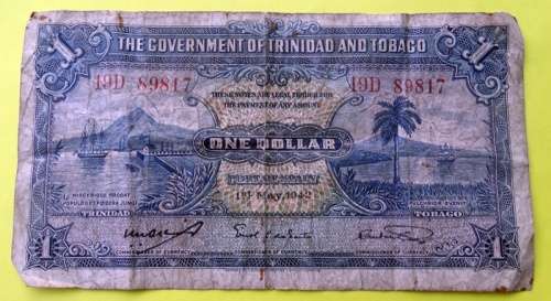 1942 Trinidad and Tobago One Dollar Banknote