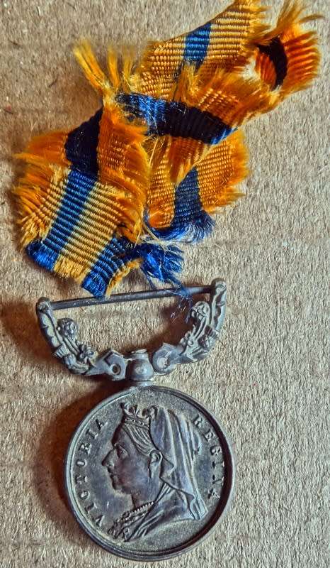 1893 Matabeleland Miniature medal with original ribbon