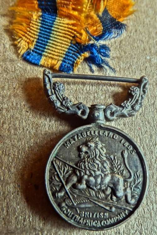 1893 Matabeleland Miniature medal with original ribbon
