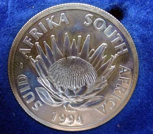 1994 South African Conservation Silver R1 . Mintage 4706  (Proof)