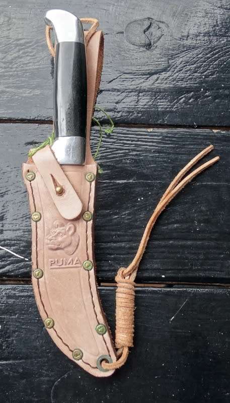 Queen steel  Brand new Stag Boot Knife Main Blade 11cm With Puma Leather Sheath