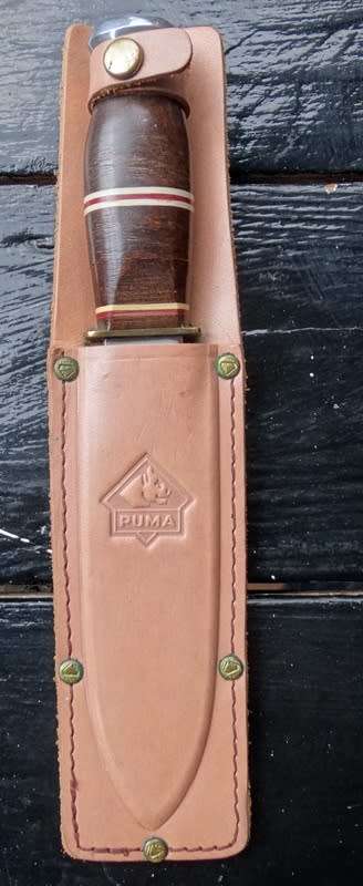 Brand New 1950's Puma Texas Bill  KLC15401 Knife Main Blade 12cm With Puma Leather Sheath