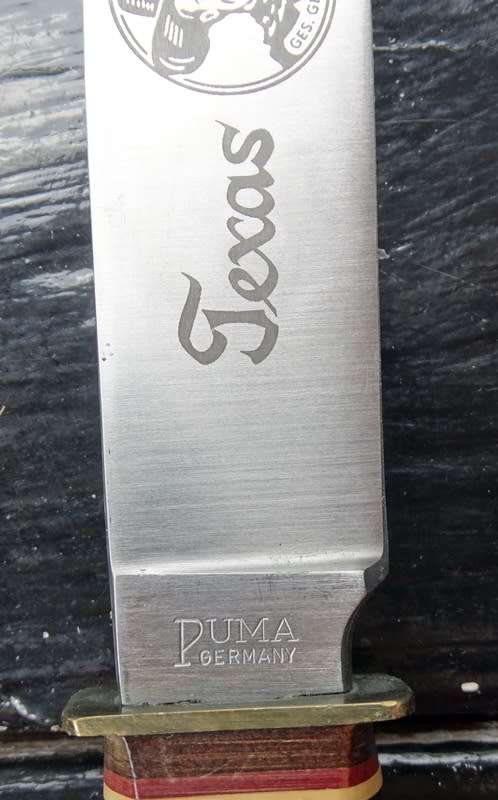 Brand New 1950's Puma Texas Bill  KLC15401 Knife Main Blade 12cm With Puma Leather Sheath