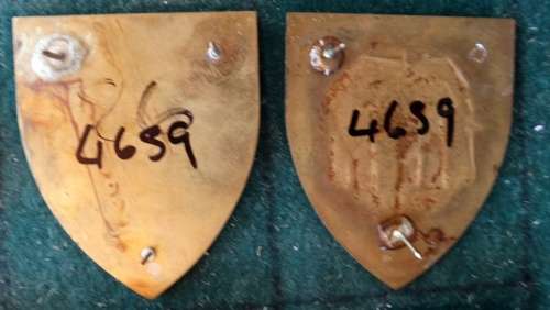 Pair of SADF Eastern Province Command Workshop  Flash. 5 Pins Intact (55)