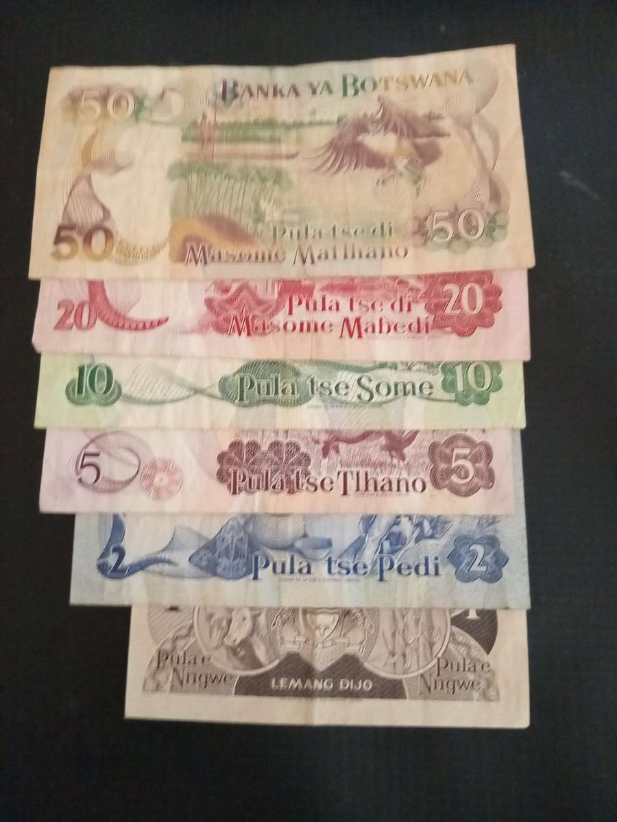 Botswana 1 Pula To 15 Pula
