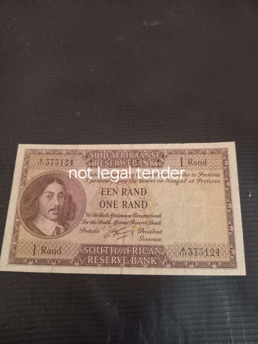 1962 G Rissik One Rand Banknotes Afr / Eng