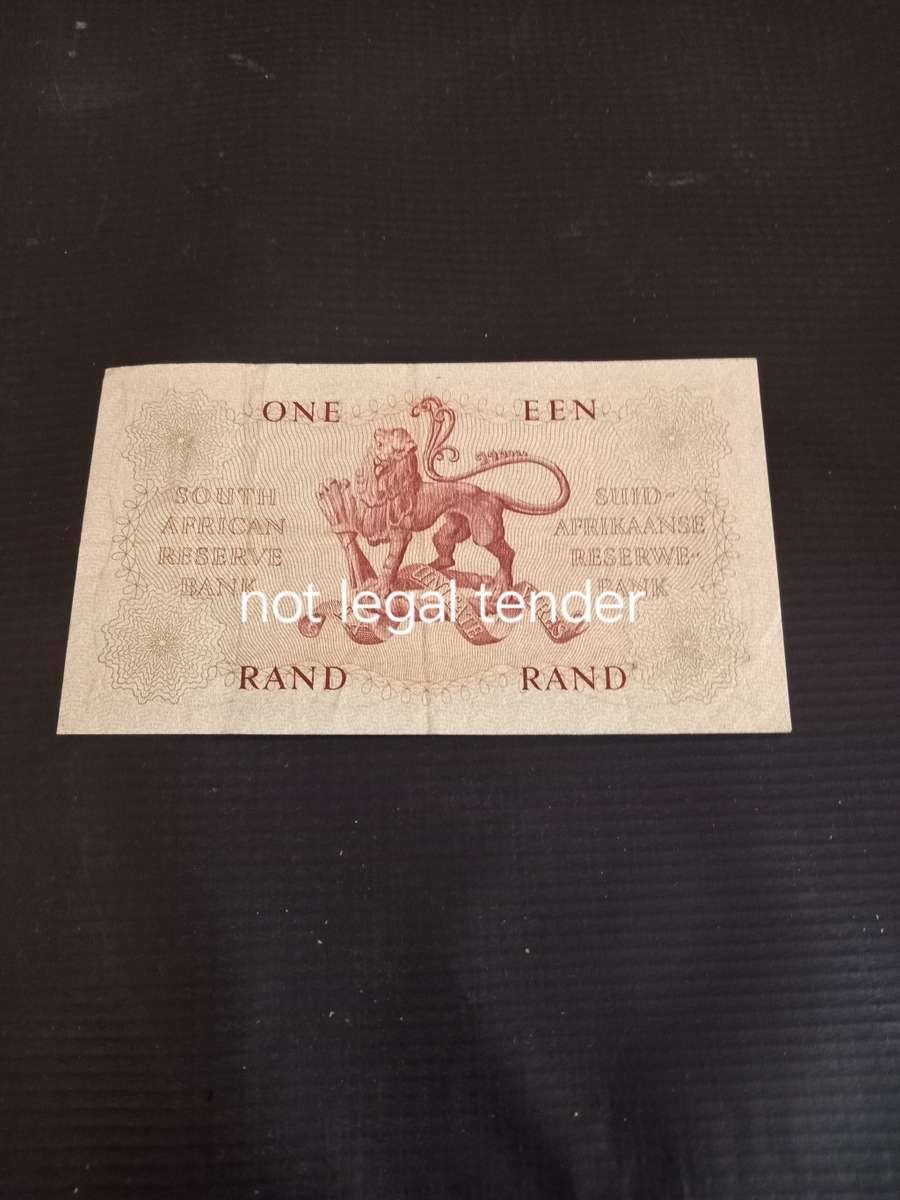 1962 G Rissik One Rand Banknotes Afr / Eng