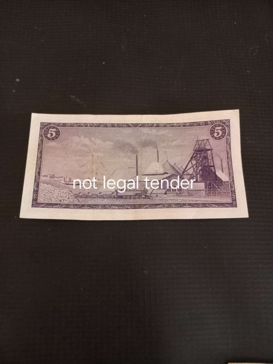 1975 TW de Jongh Five Rand Banknotes Afr / Eng