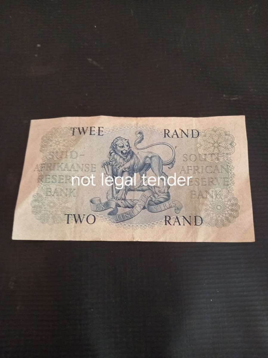 1961  MH de Kock Two Rand Banknotes Afr / Eng