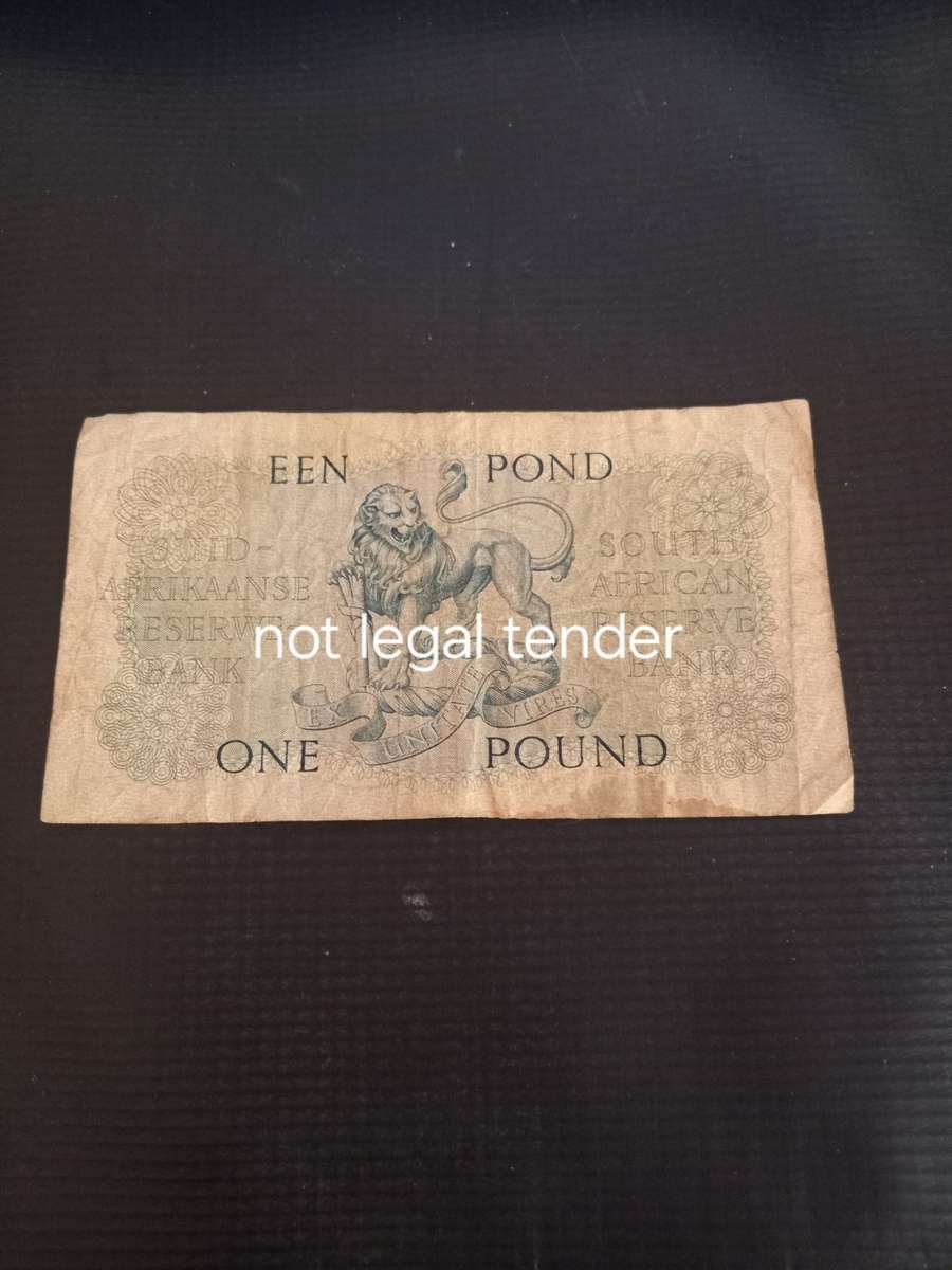 1958 MH de Kock One Pound  Banknotes Afr / Eng  B330