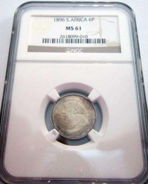 ## *NGC Graded* 1896 ZAR/South Africa 6D MS 61 ##
