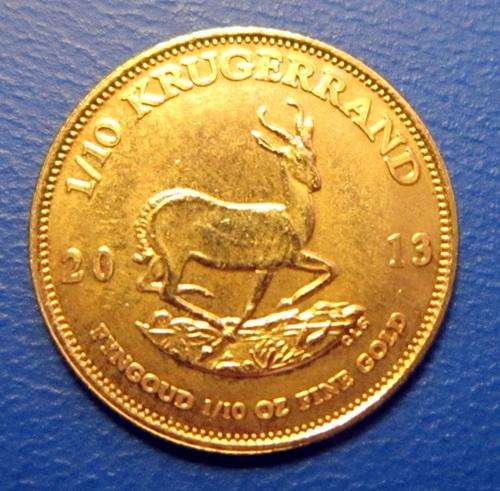 ## 2013 South Africa UNC 1/10th OZ Kruger Rand ##