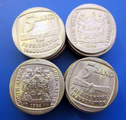 ## Collection of 1994 South Africa Inauguration R5 Coins - Bid Per Coin for the LOT ##