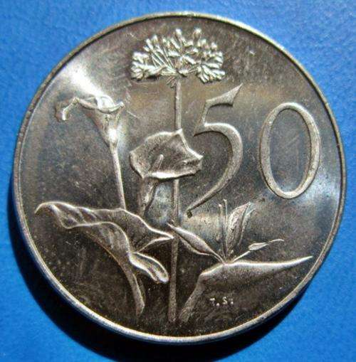 ## UNC 1969 South Africa Afrikaans 50 Cent  ##