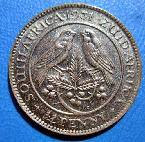 ## 1931 (ZUID) South Africa 1/4 Penny/Farthing ##