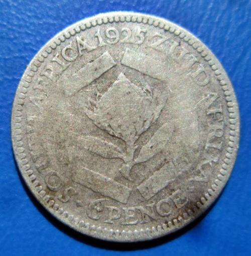## 1925 South Africa Silver 6D ##