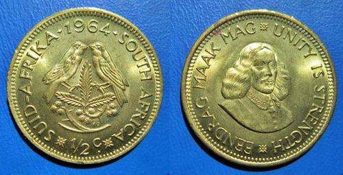 ## 1964 South Africa 1/2 Cent ##