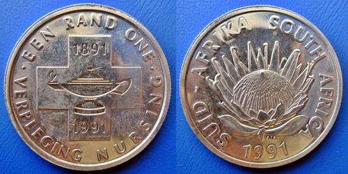 ## Beautiful UNC 1991 South Africa Silver Nursing R1 ##