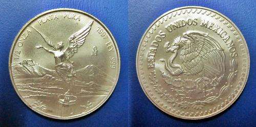 ## 1997 Mexico 1/2 Ounce 0.999 Silver UNC Coin ##