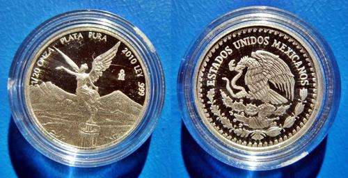## 2010 Mexico 1/20th of a Ounce 0.999 Fine Silver Coin in Capsule ## Bid Per coin