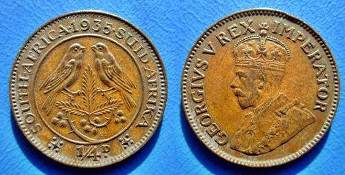 ## 1935 South Africa 1/4 Penny/Farthing ##