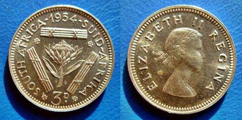## Proof 1954 South Africa Silver 3D ##