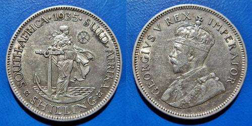 ## 1935 South Africa Silver 1 Shilling ##